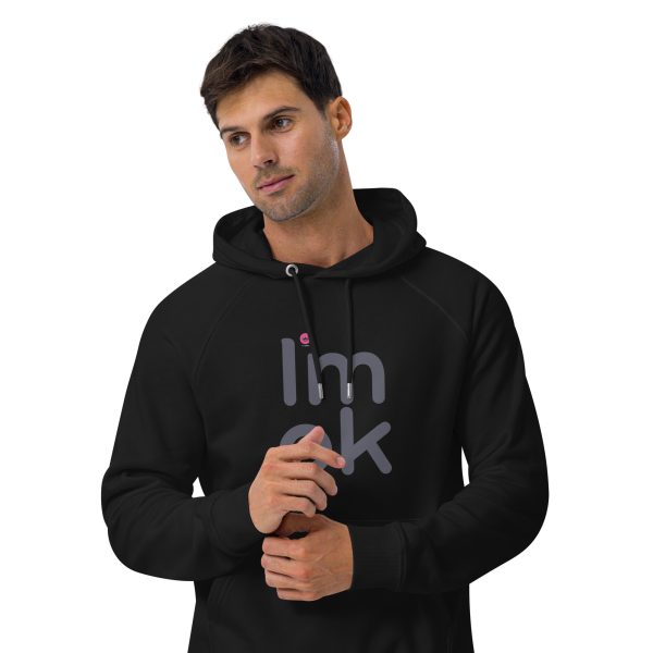 I'm Okay Unisex Eco Raglan Hoodie - Image 4