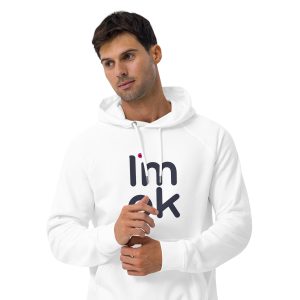 I'm Okay Unisex Eco Raglan Hoodie