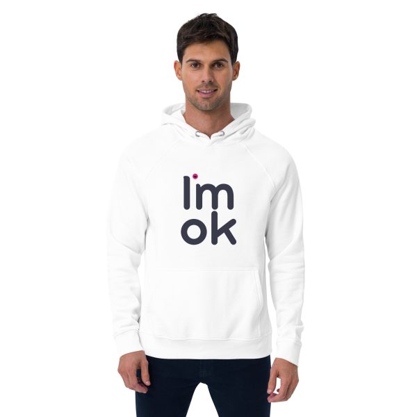 I'm Okay Unisex Eco Raglan Hoodie - Image 8